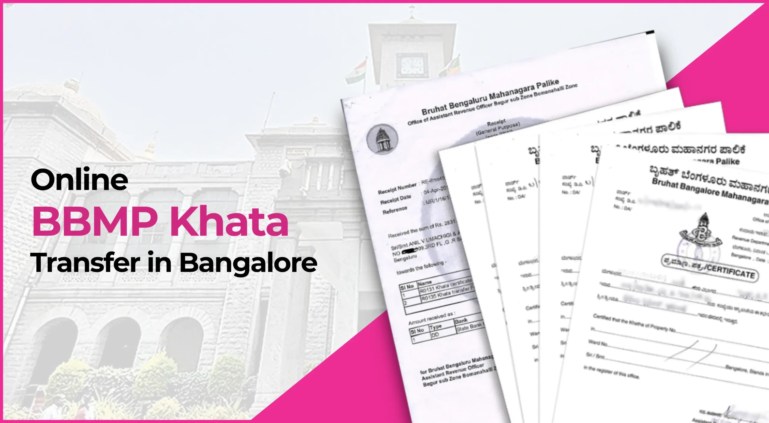 Online BBMP Khata Transfer in Bangalore