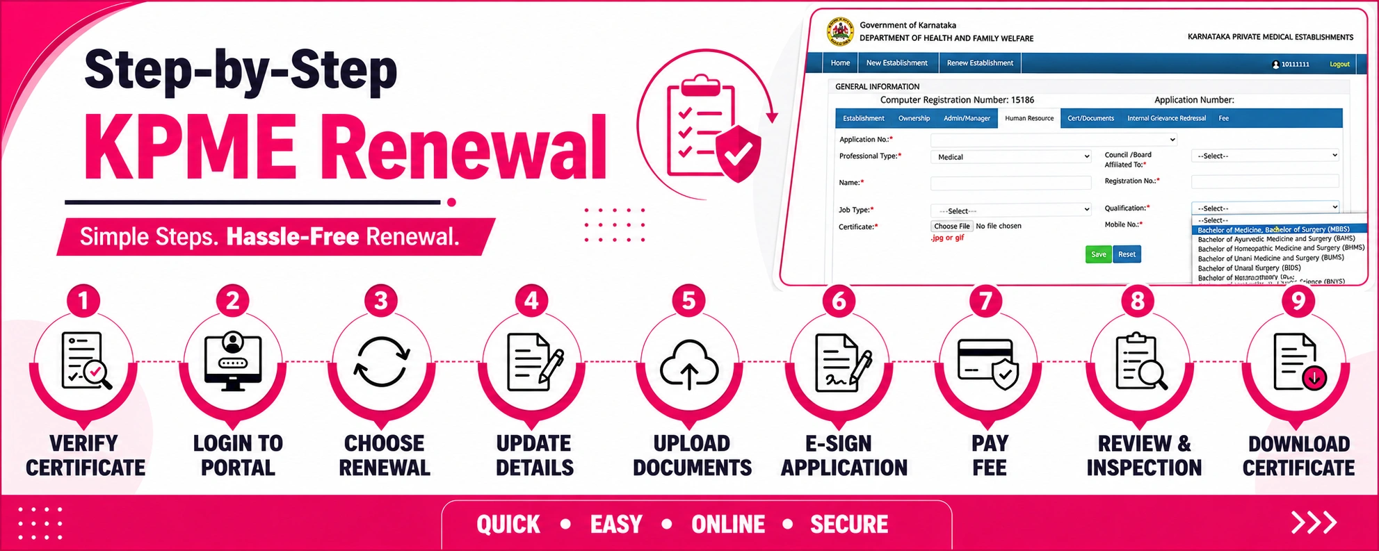 KPME Registration Renewal Process Step by Step