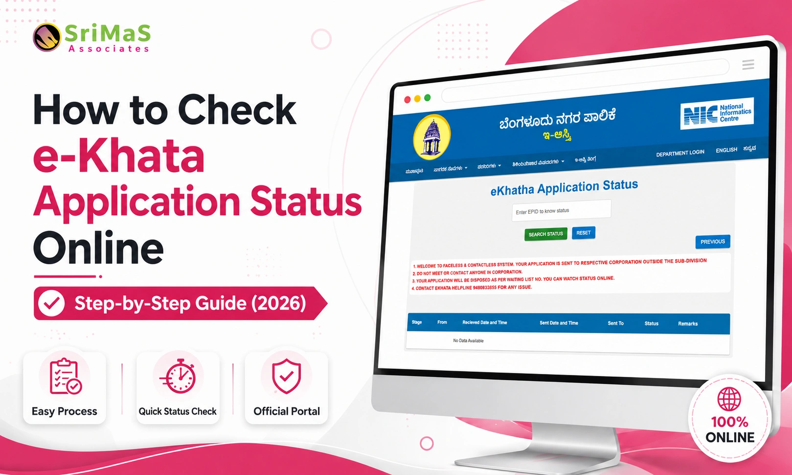 How to Check e-Khata Application Status Online Step-by-Step Guide (2026)